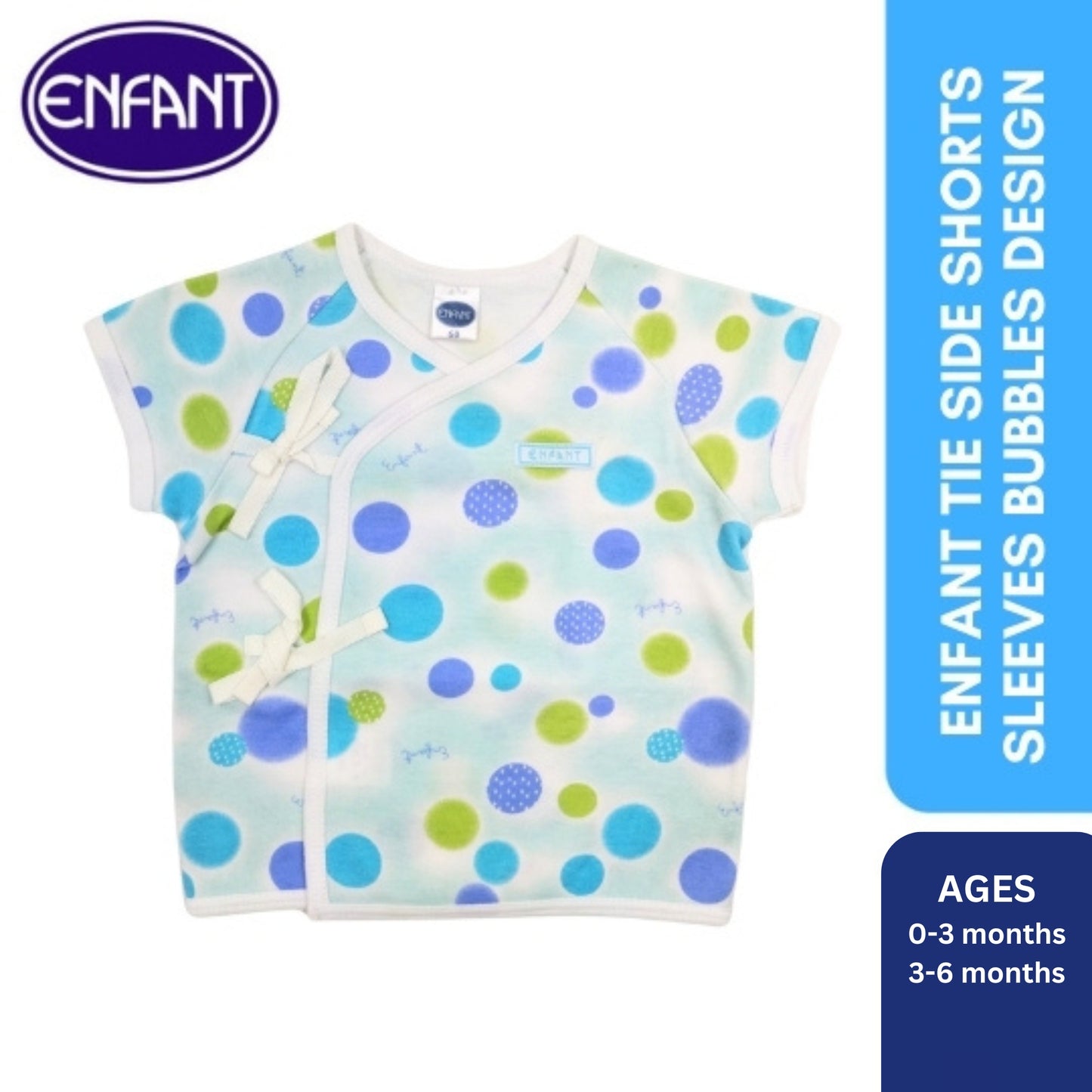 Enfant Tieside Shorts Sleeves Bubbles Design