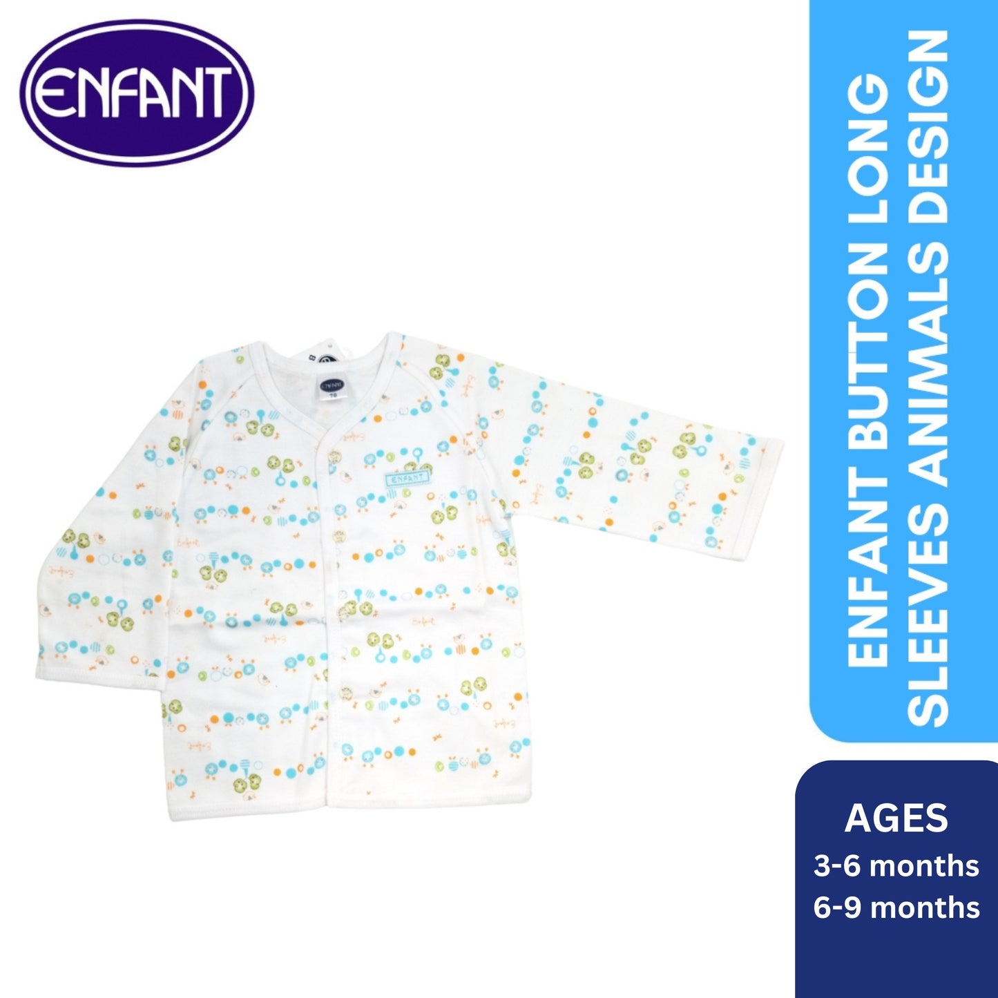 Enfant Button Long Sleeves Animals Design
