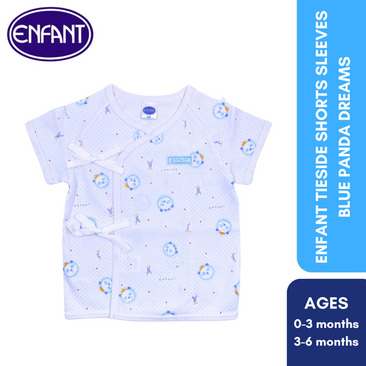 Enfant Tieside Shorts Sleeves Blue Panda Dreams