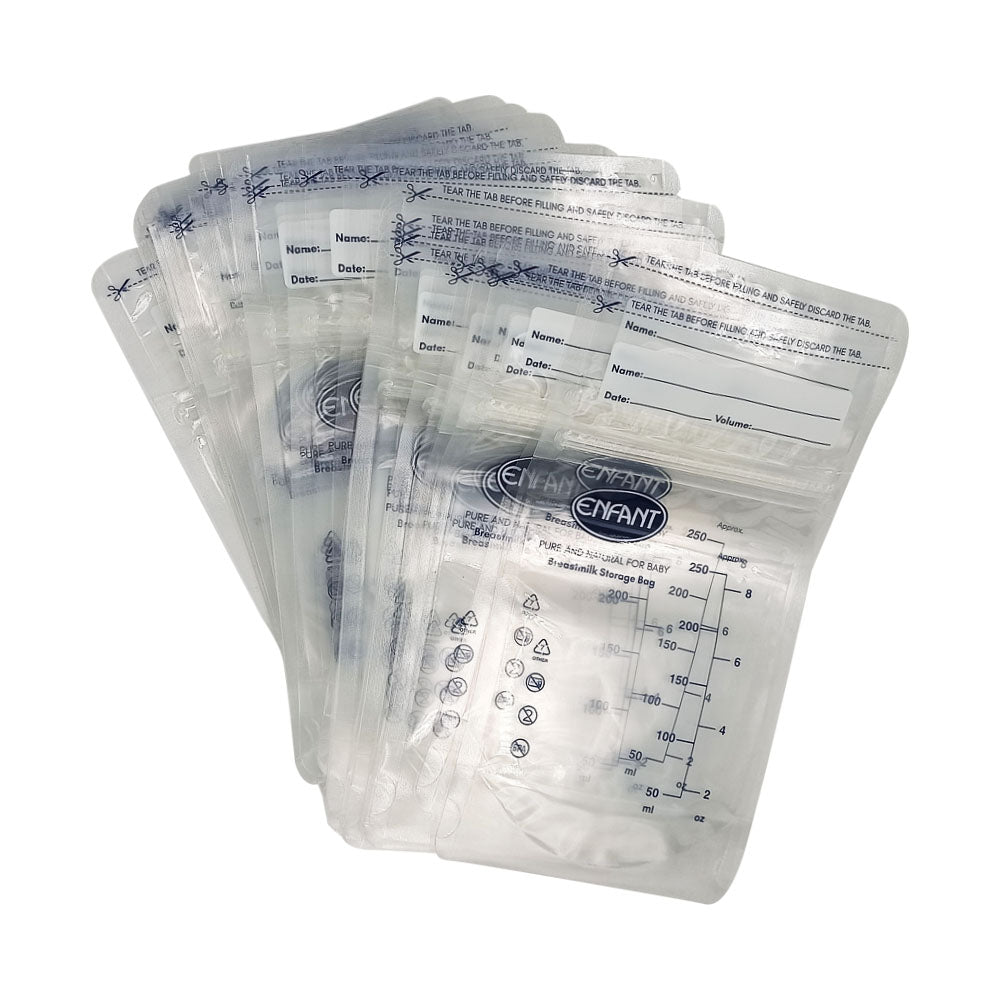 Enfant Breast milk Storage Bag Pouch 250ml / 8 oz Double Seal/ Self Standing 30 bags