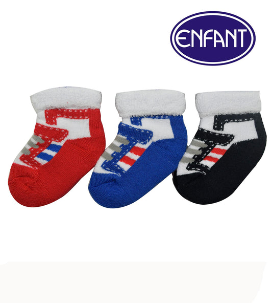 Enfant Baby Socks Set of 3 (red,blue,black)