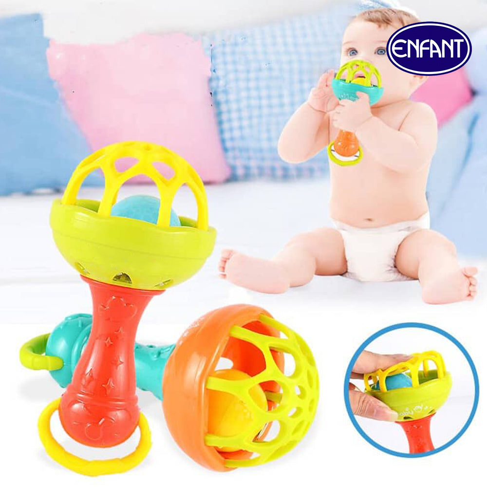 Baby mushroom shape Hand Bell Rattles Safe silicone Infant Appease Rattles Hand Bells