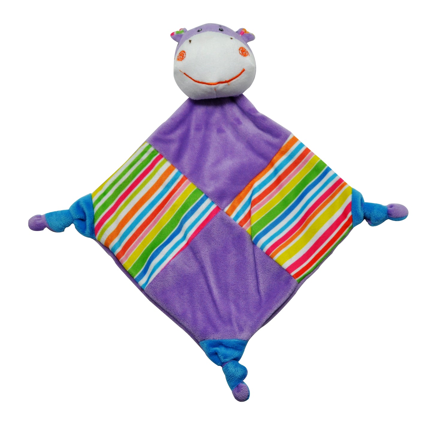 Enfant Security Blanket Toy Animals Soft Plush Soothing Sensory Toy - Lion, Bird, Cow Hippo