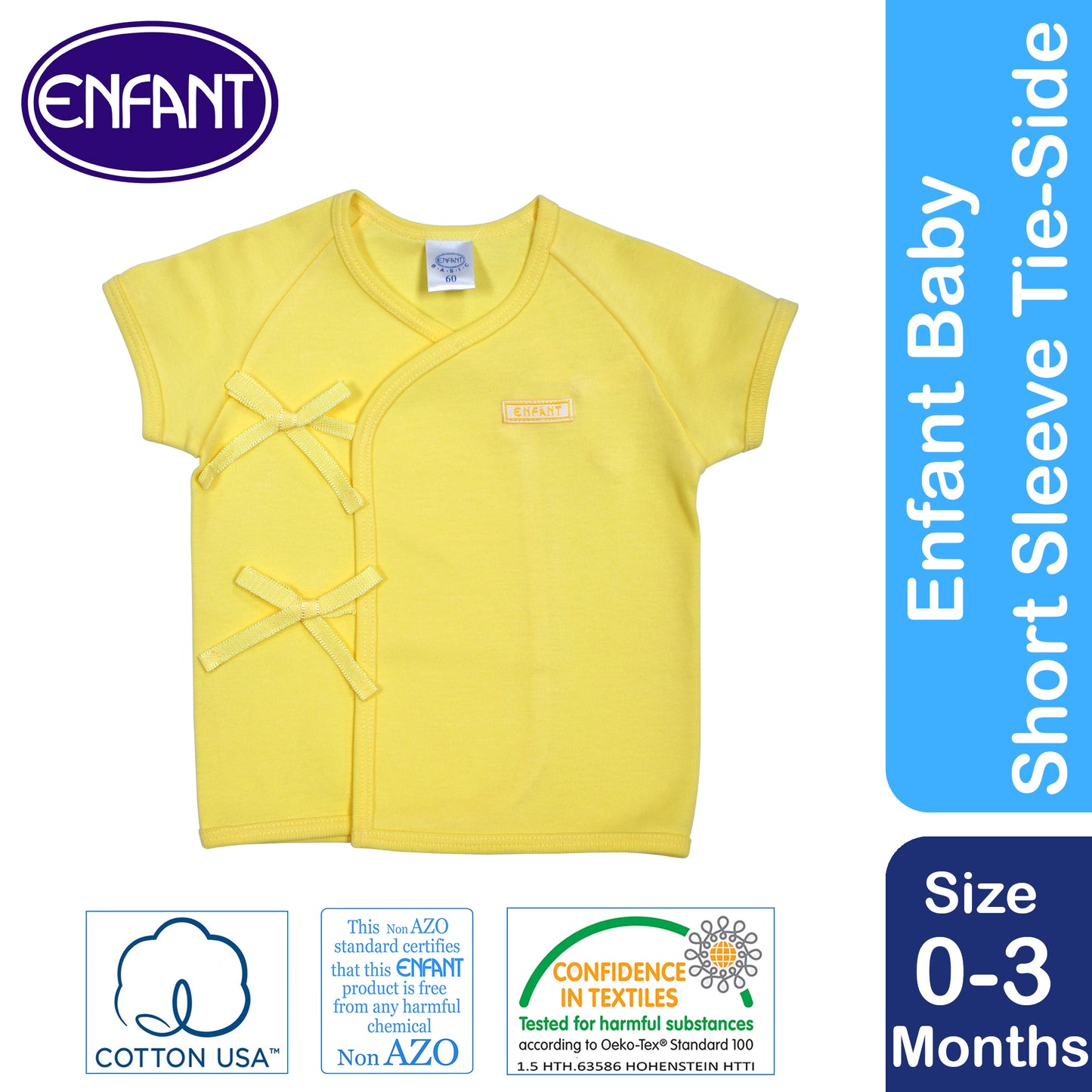 Enfant Baby Clothes Shirt Tie side / kimono - Newborn Plain basic Short Sleeves