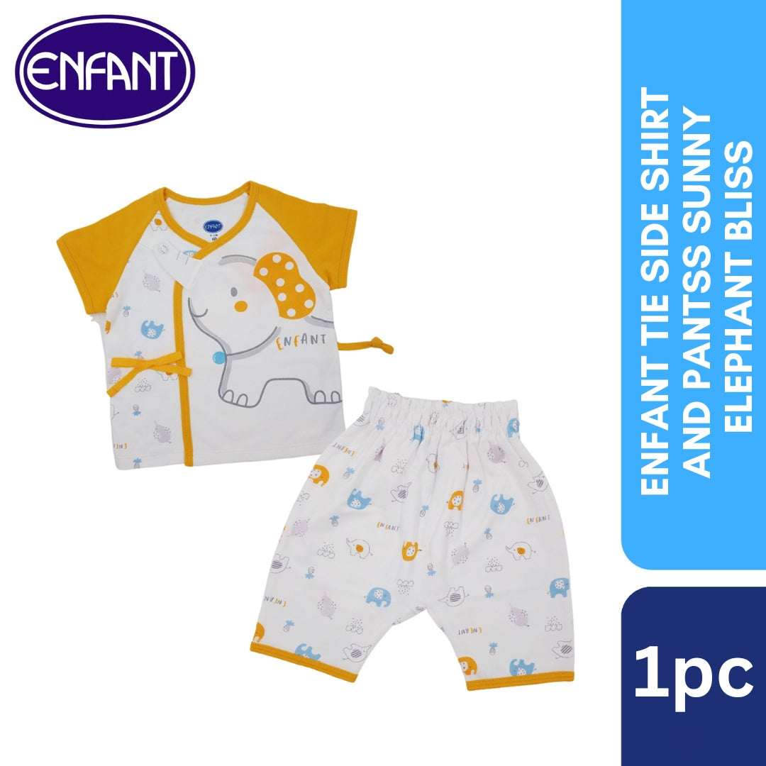 Enfant Tie Side Shirt and pantss Sunny Elephant Bliss