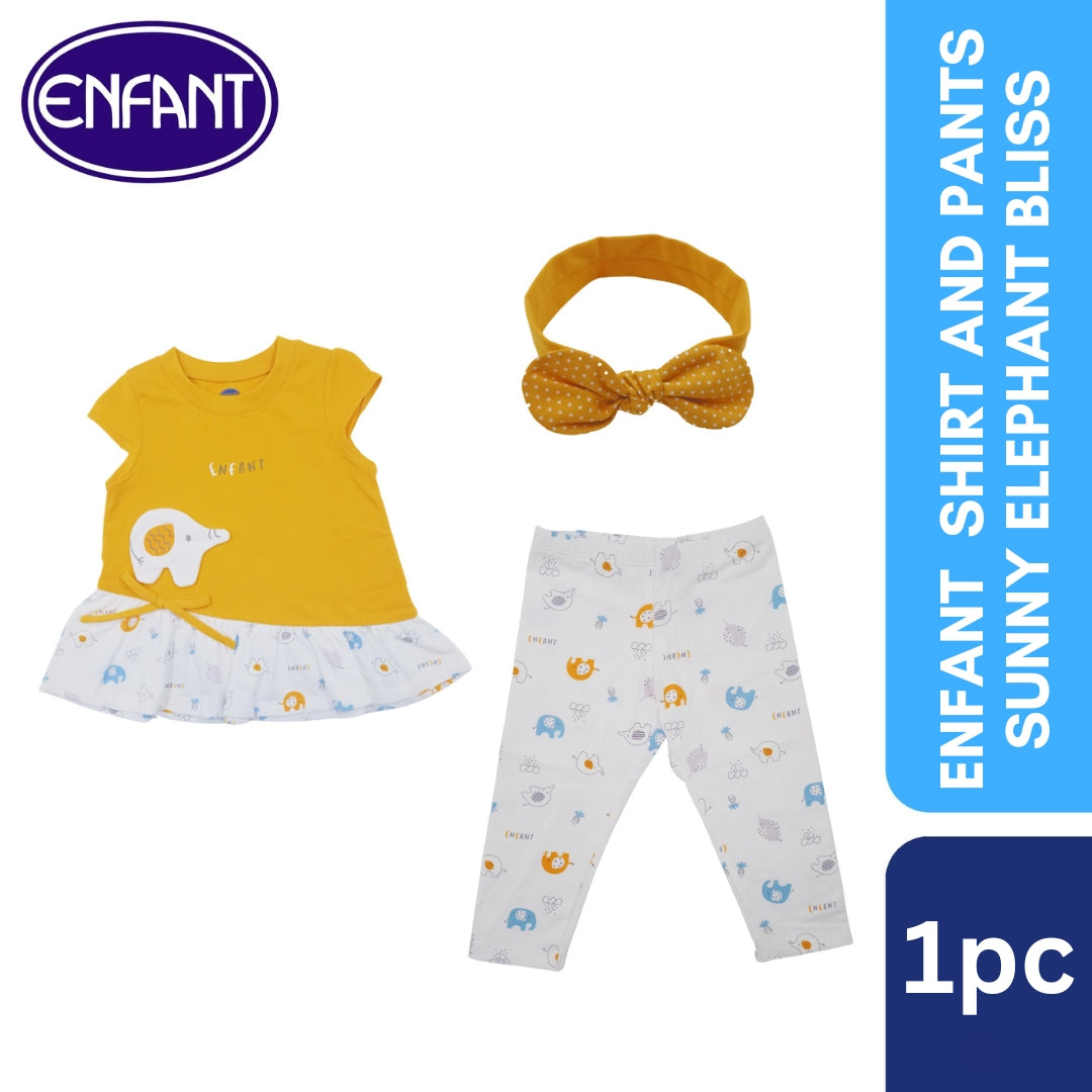 Enfant Shirt and Pants Sunny Elephant Bliss for girls