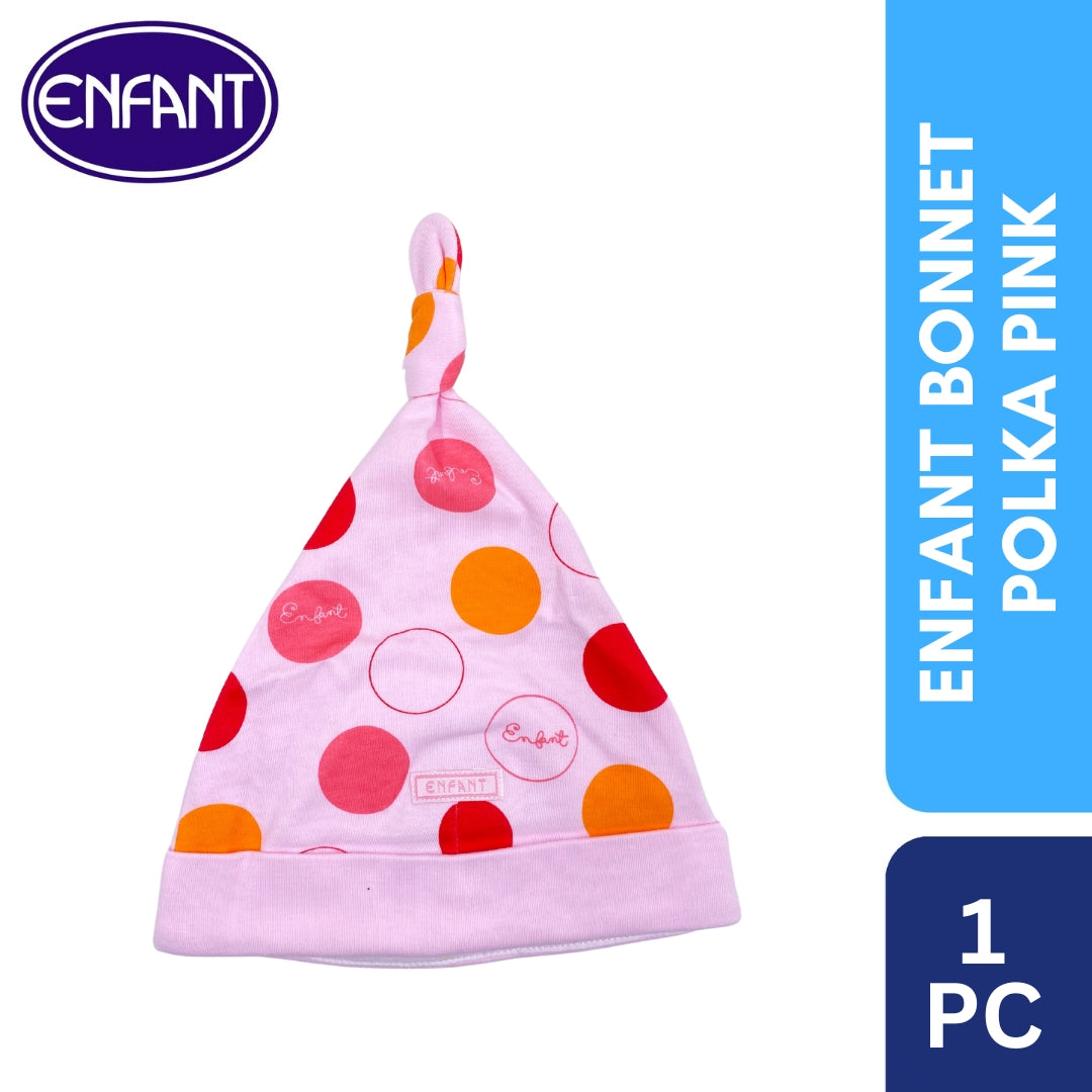 Enfant Bonnet Polka Pink