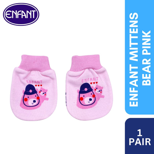 Enfant Mttens Bear Color Pink and Blue