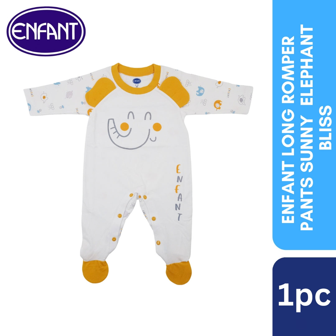 Enfant Long Romper Pants Sunny Elephant Bliss