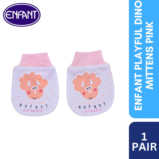 Enfant Playful dino mittens pink