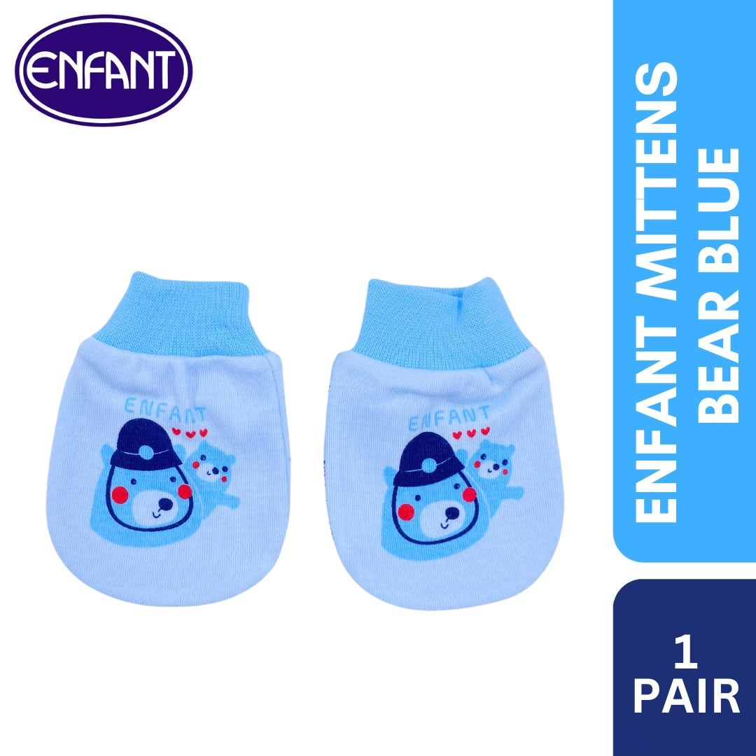 Enfant Mttens Bear Color Pink and Blue