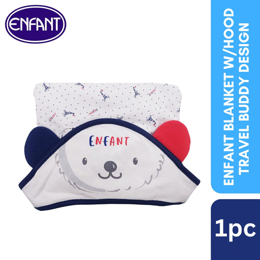 Enfant blanket w/hood Travel Buddy Set