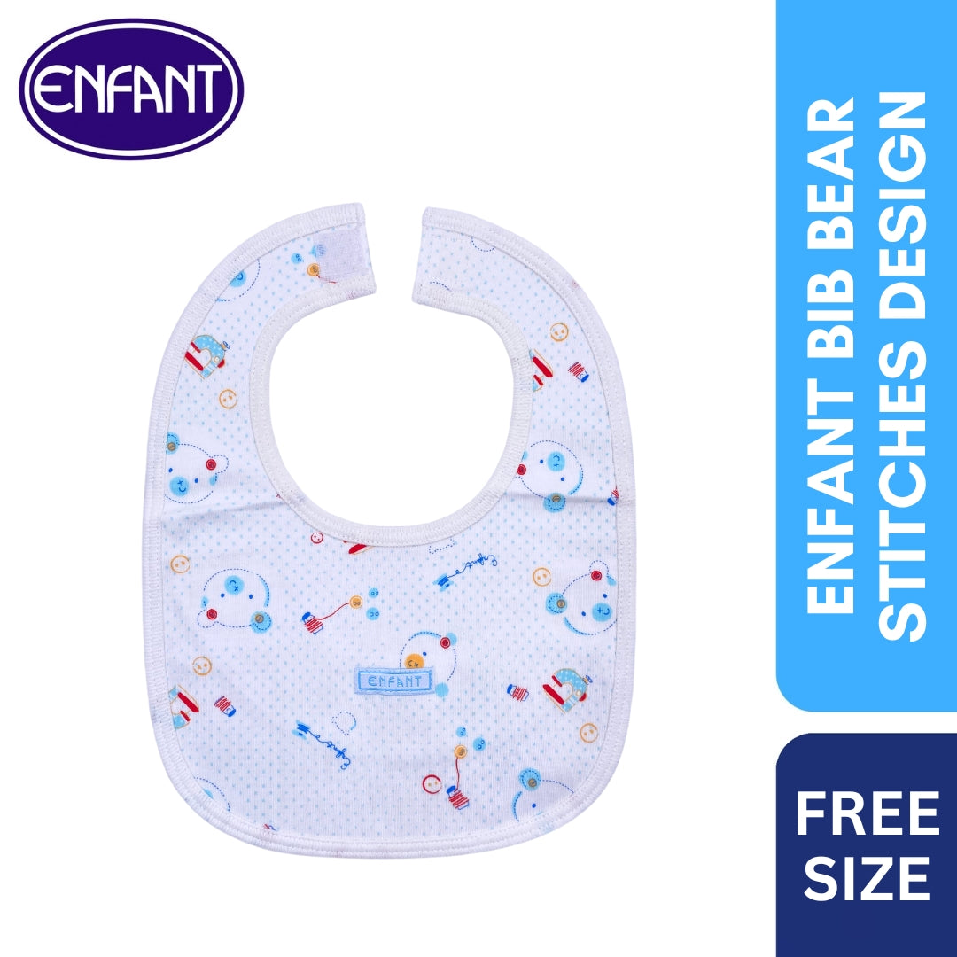 Enfant Bib Bear Stitches Design