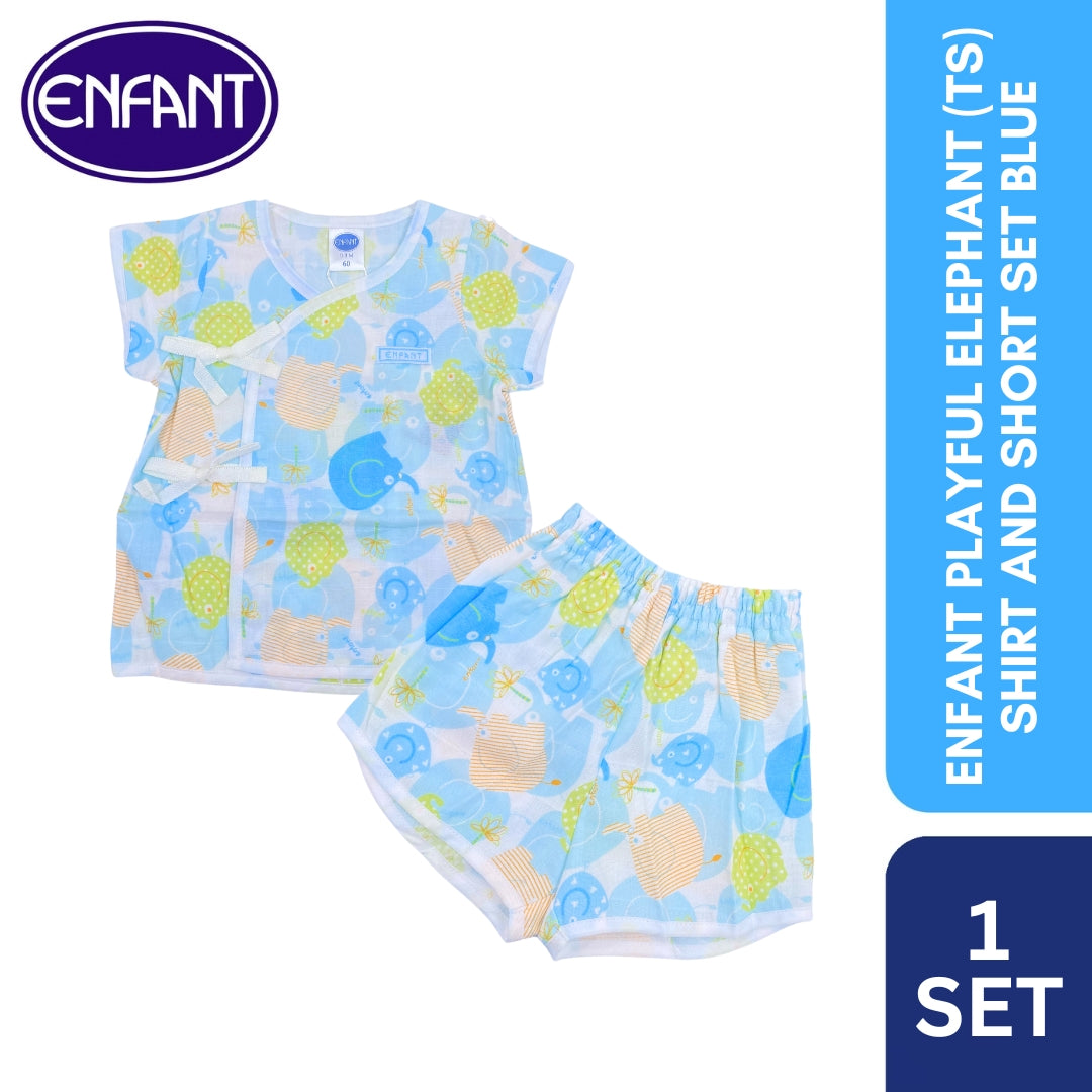 Enfant Playful elephant (ts) shirt and short set