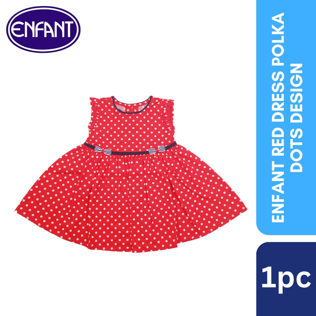 Enfant Red Dress Polka Dots Design