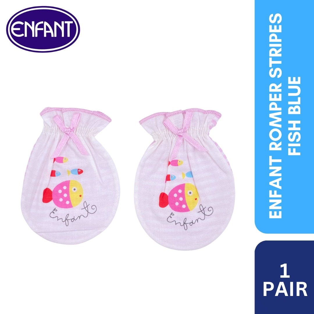 Enfant Romper Stripes Fish Color Pink & Blue