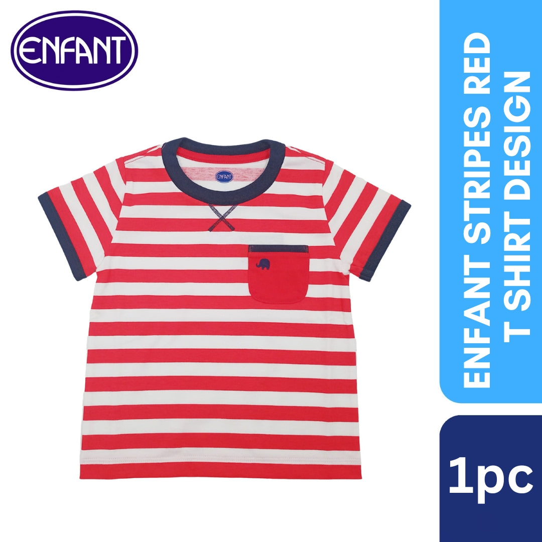 Enfant Stripes Red Tshirt Design