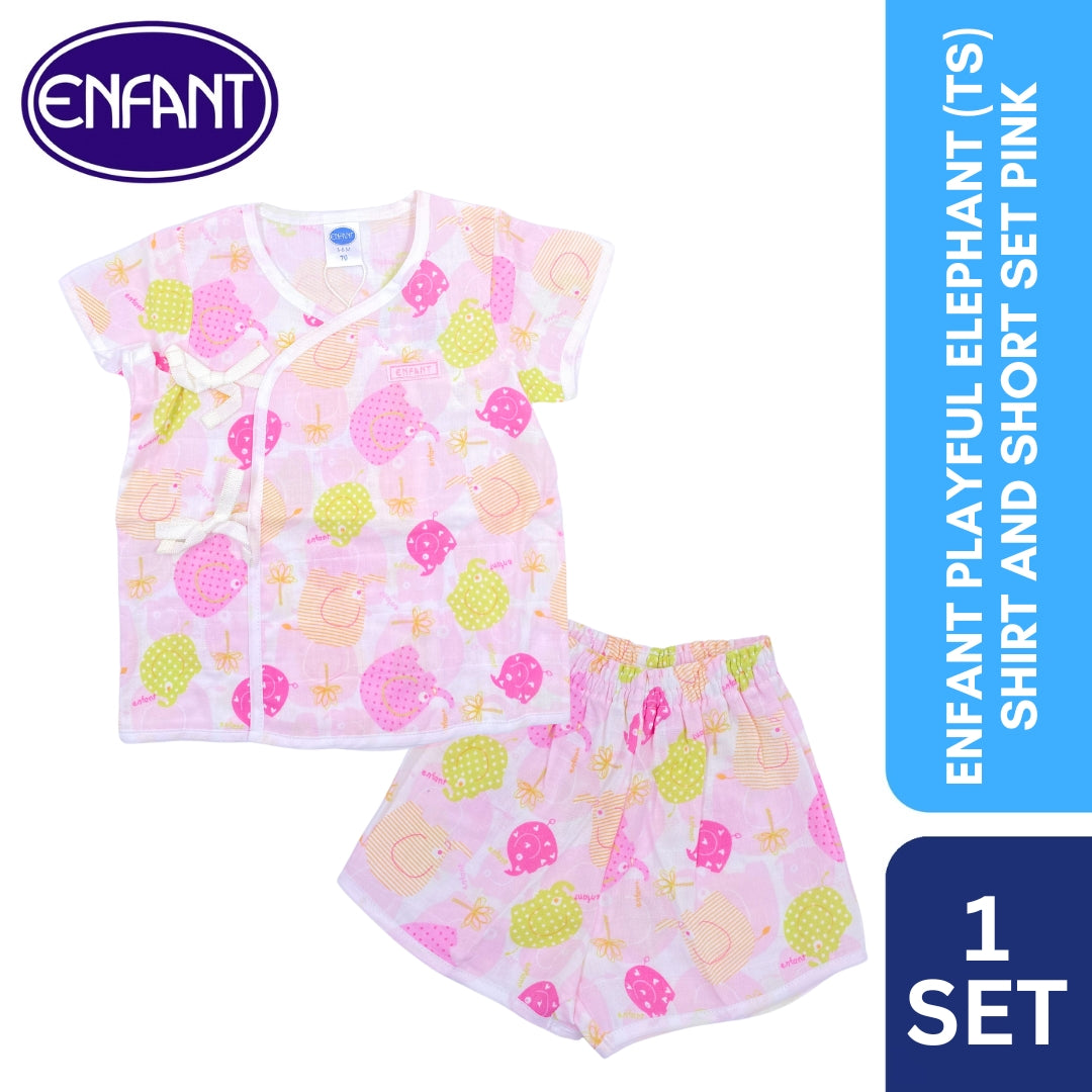 Enfant Playful elephant (ts) shirt and short set