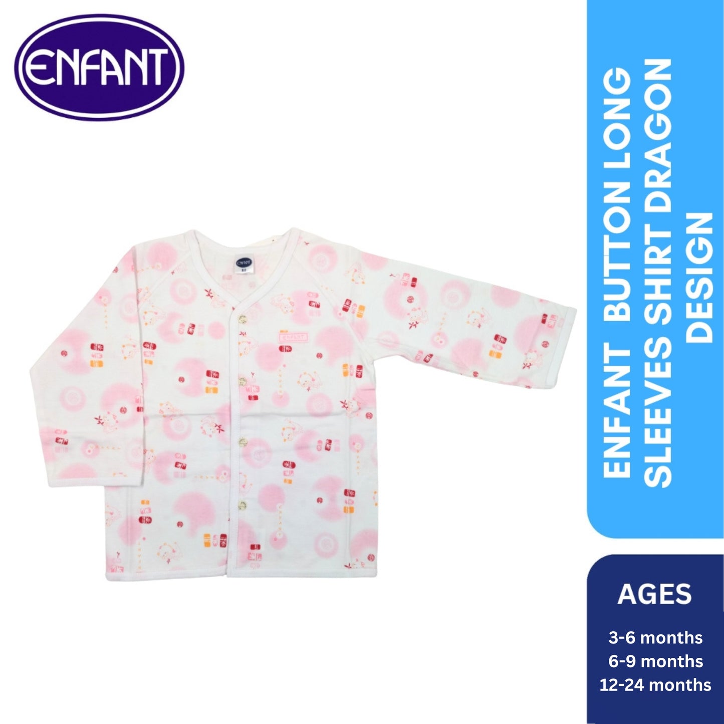 Enfant Button Long Sleeves Shirt Dragon design