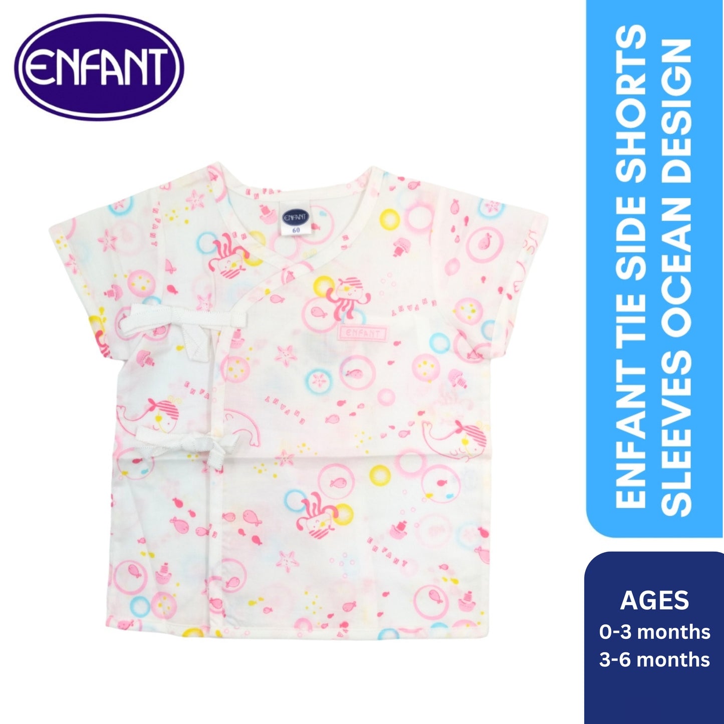 Enfant Tieside Shorts Sleeves Ocean Design