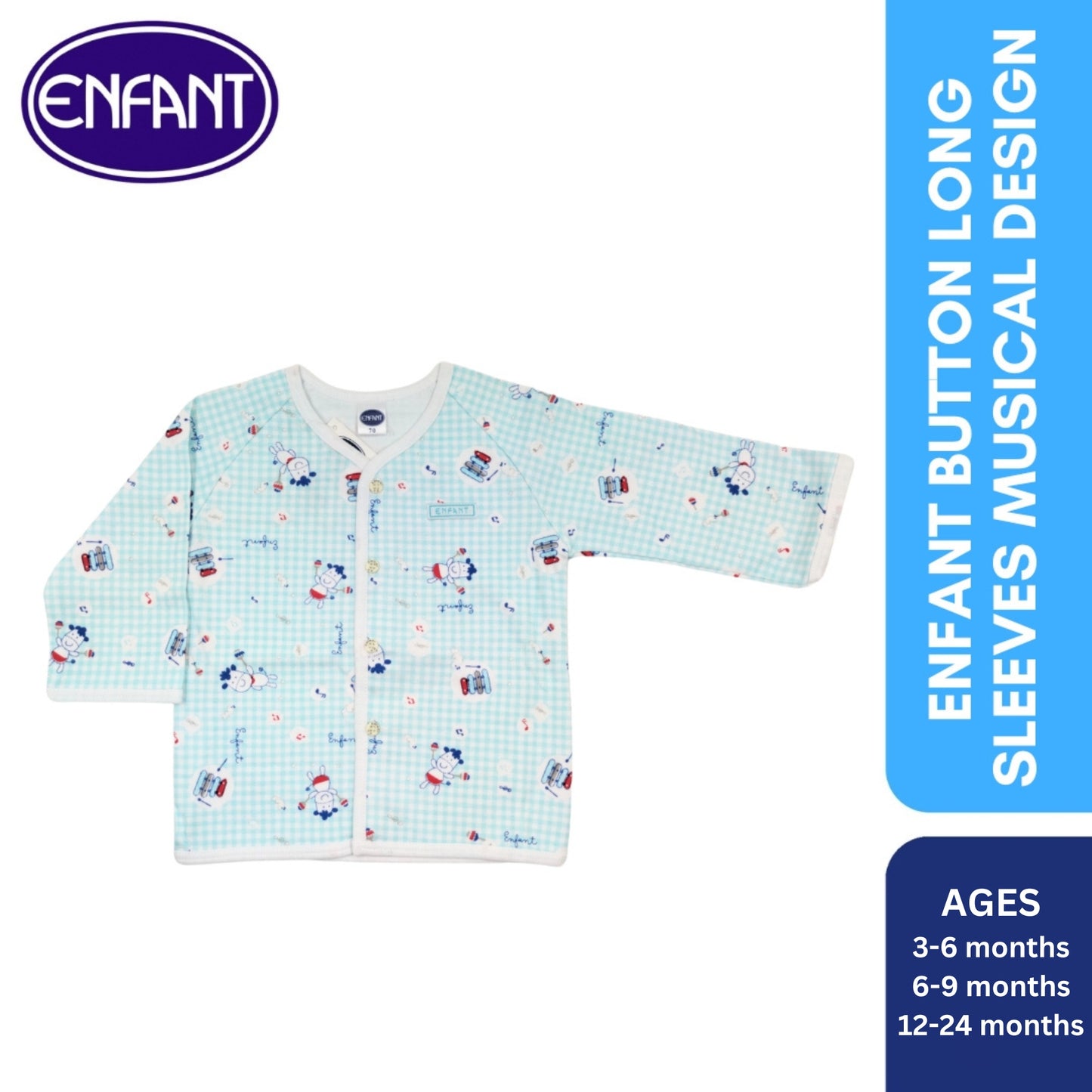 Enfant button Long Sleeves Musical Design
