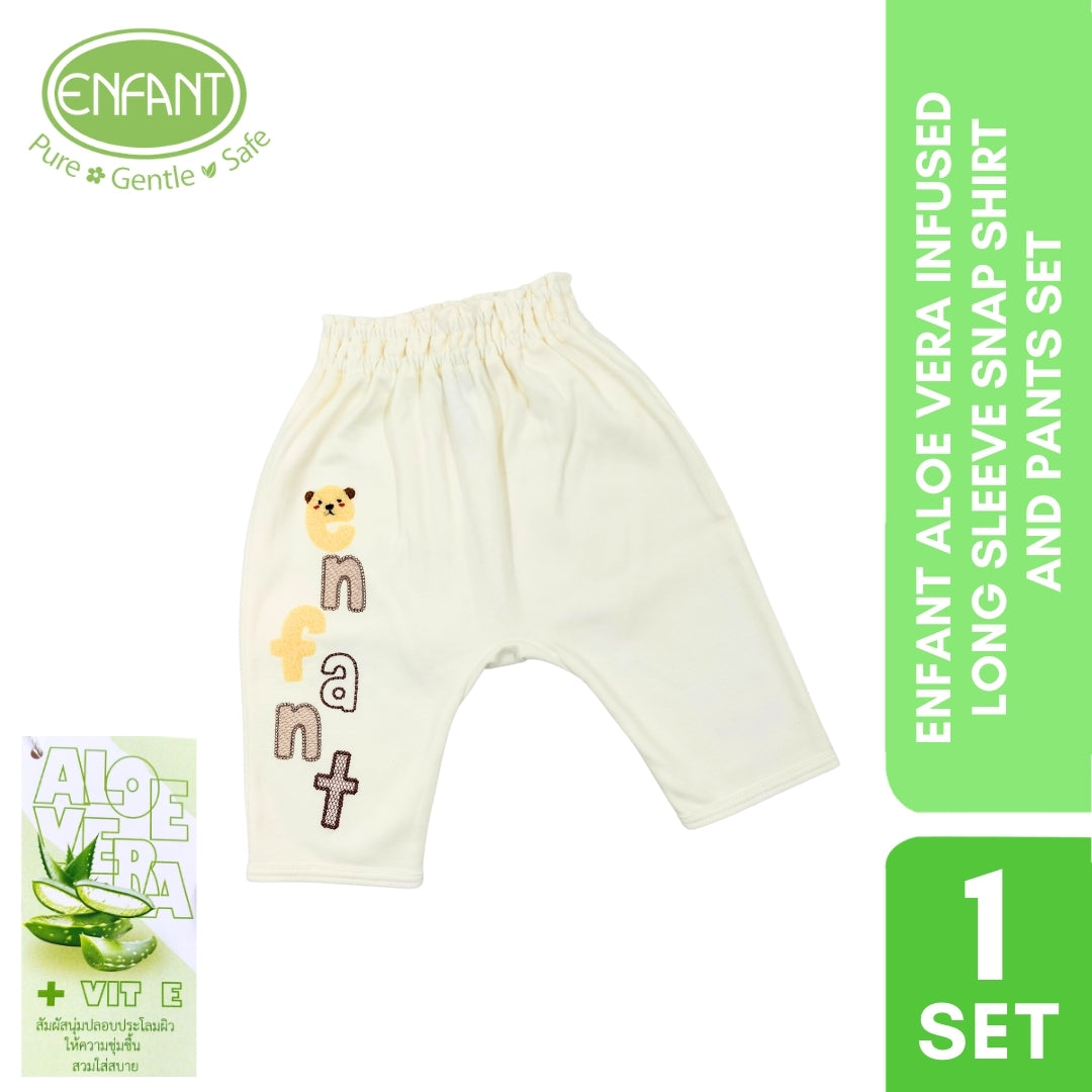 Enfant Aloe Vera Infused Long Sleeve Snap Shirt And Pants Set