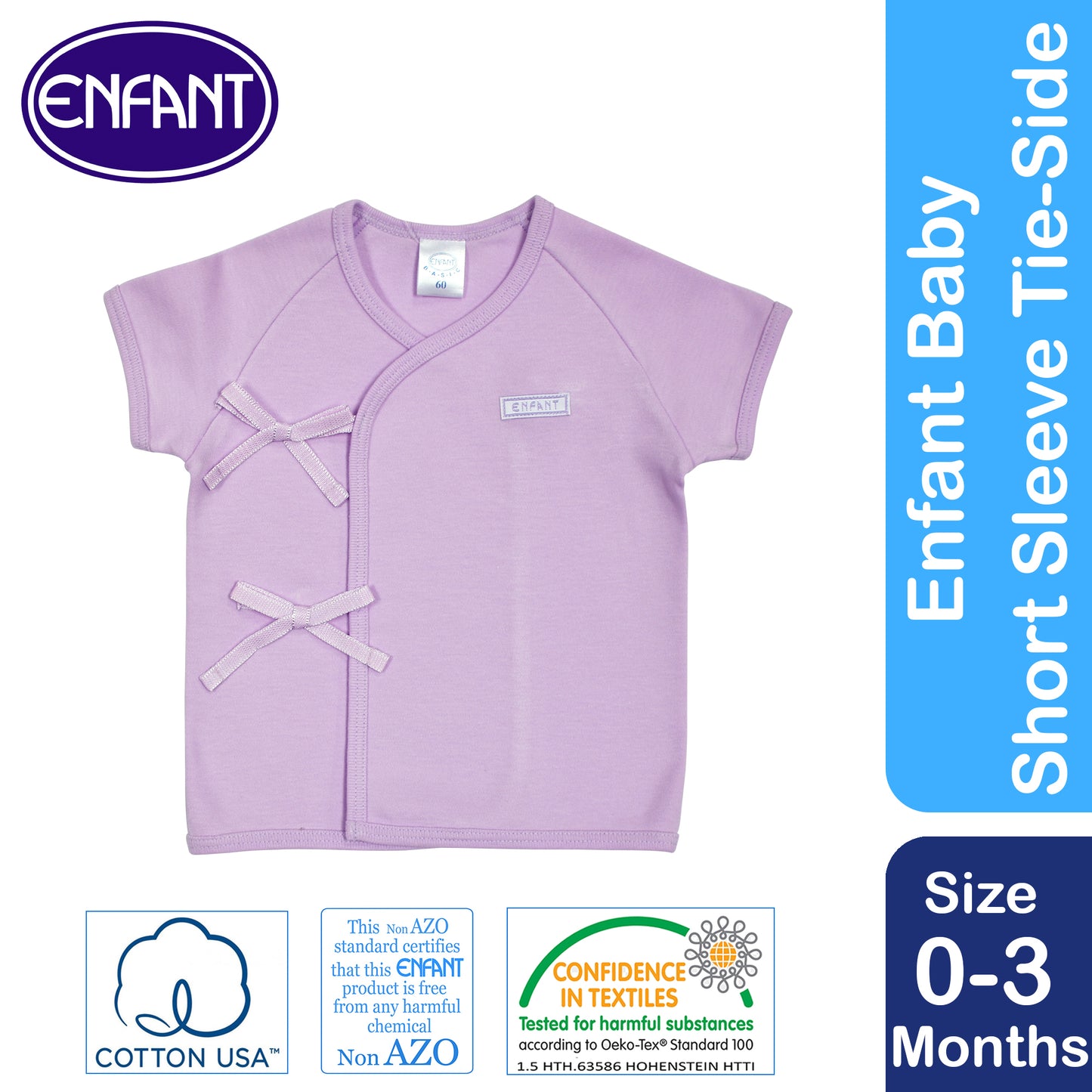 Enfant Baby Clothes Shirt Tie side / kimono - Newborn Plain basic Short Sleeves