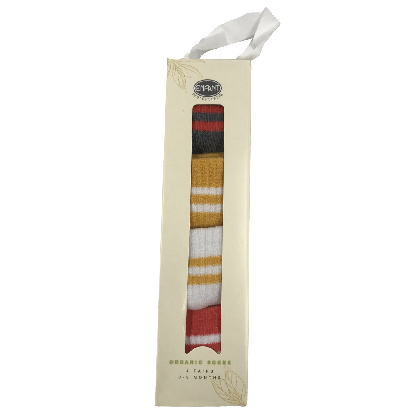Enfant Organic Socks Baby Boy Socks Stripes Design for 0-6 months 4 pair set