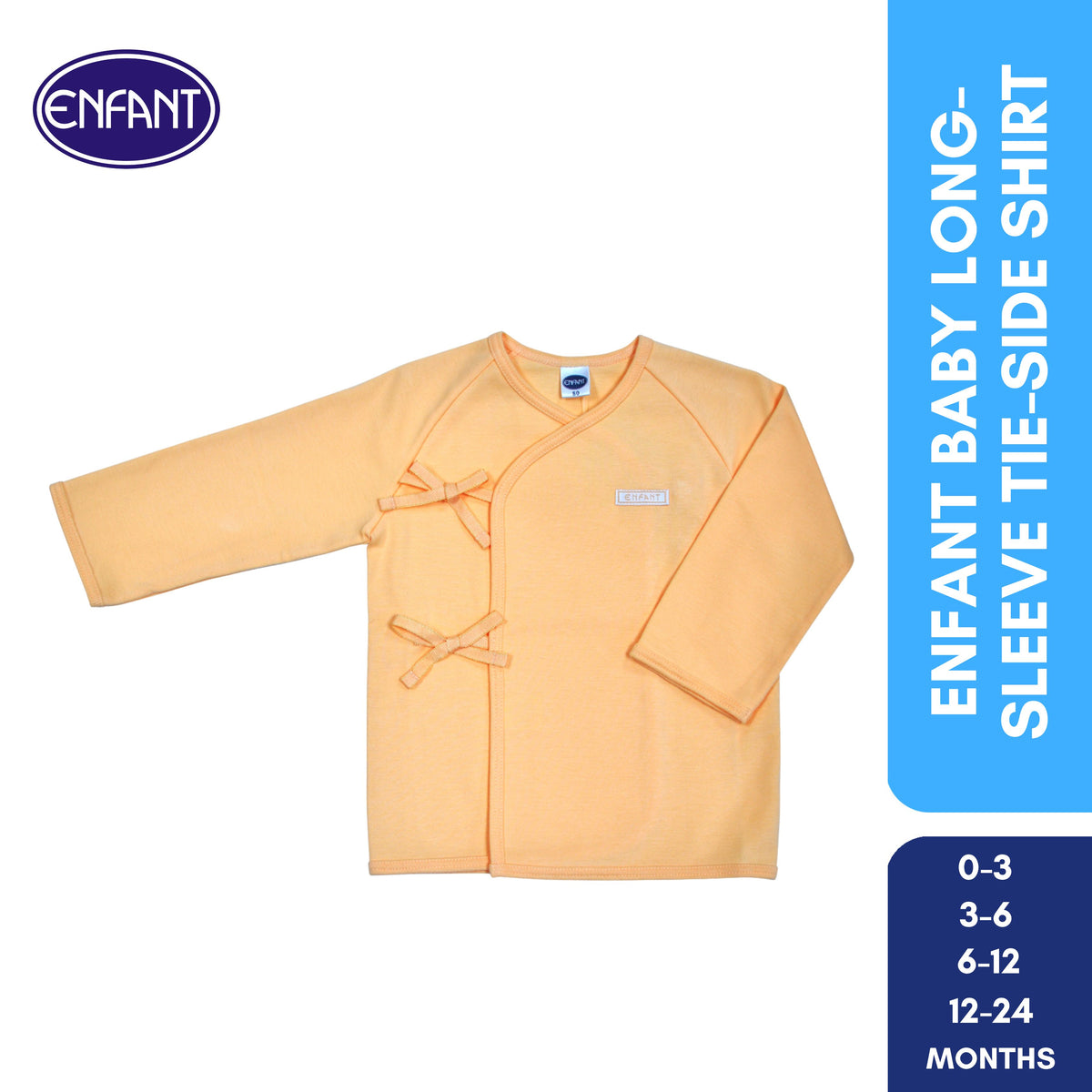 ENFANT Baby Newborn LongSleeves Tieside SHIRT 100% COTTON US
