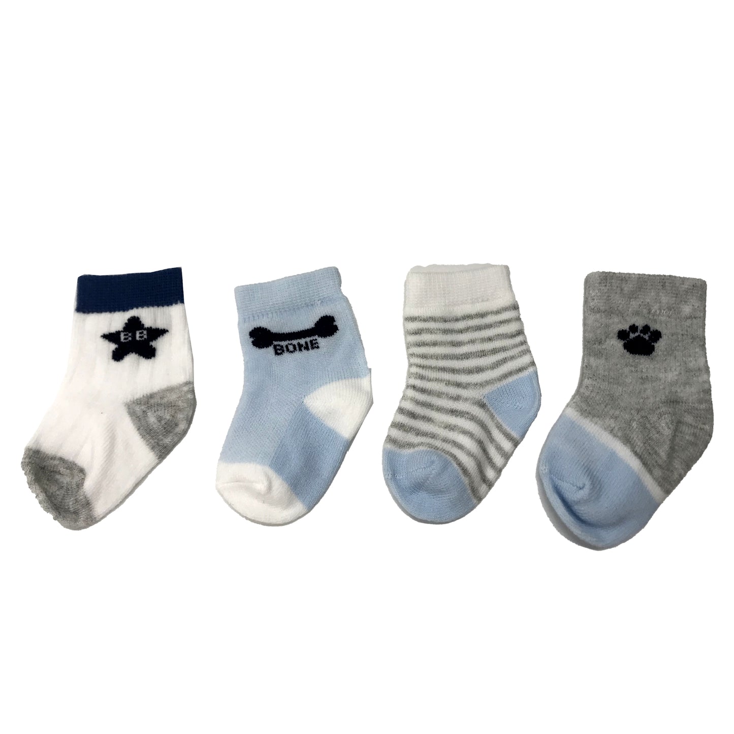 Enfant  Organic Socks Baby Boy Socks  Design for 0-6/ 6-12/ 12-18 ( 4 pairs )
