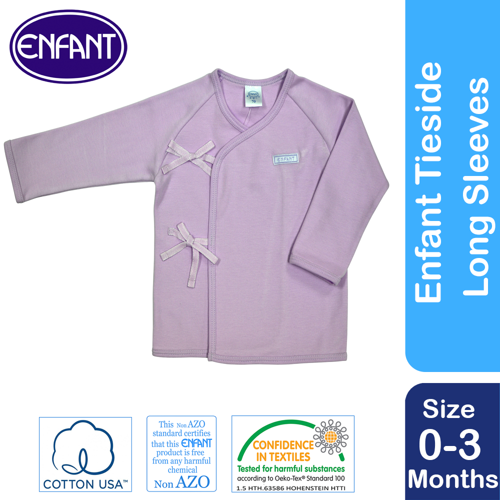 ENFANT Baby Newborn LongSleeves Tieside SHIRT 100% COTTON US