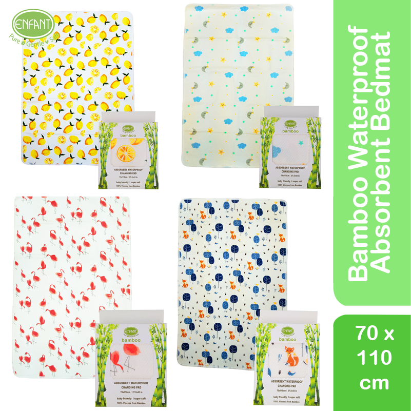 Enfant Bamboo Waterproof Absorbent Bedmat Bed Mat Mattress Protector  Urinal pad Size 70x110 or 50x70