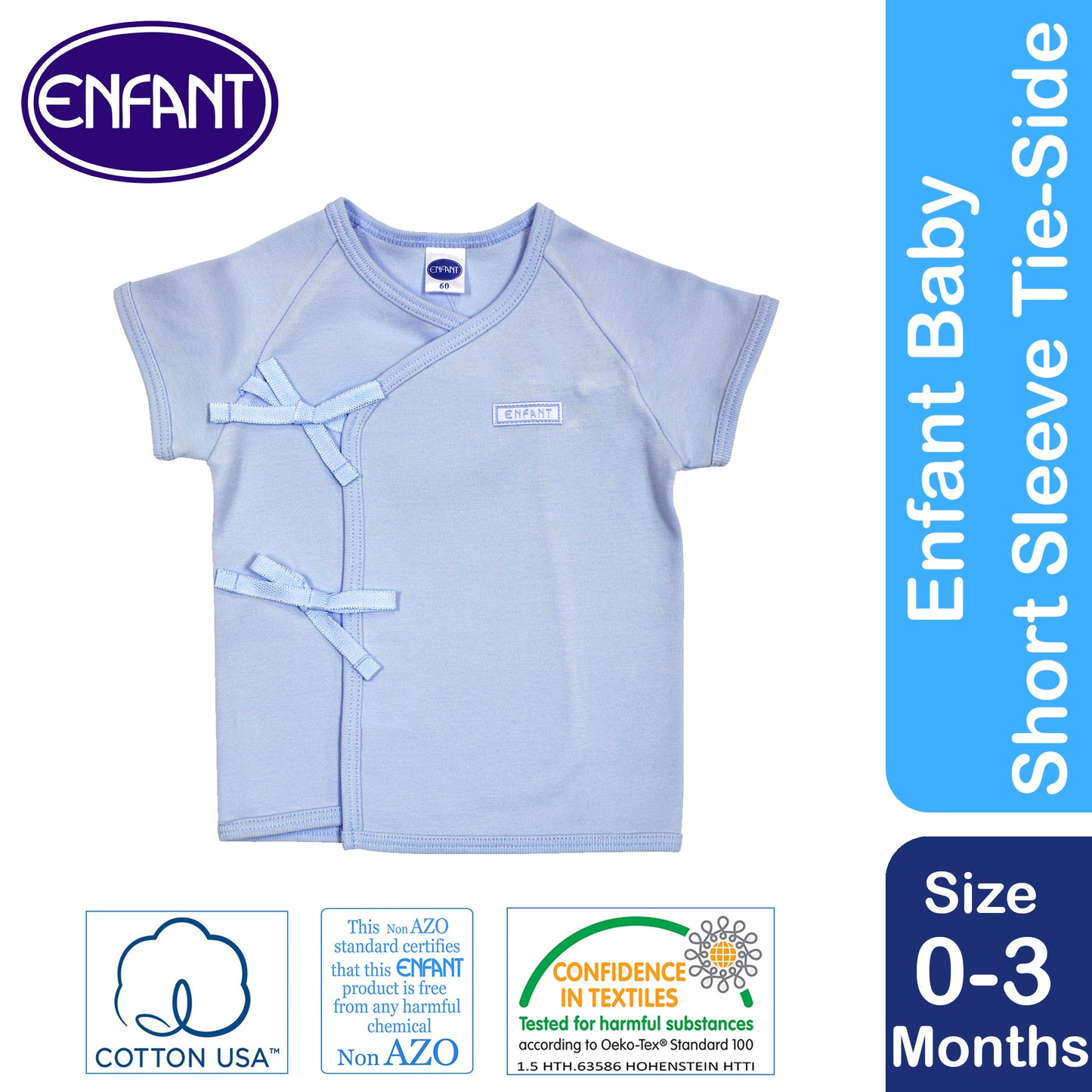 Enfant Baby Clothes Shirt Tie side / kimono - Newborn Plain basic Short Sleeves