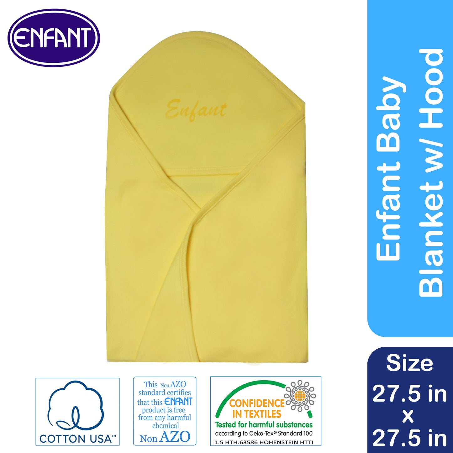 Enfant 100% Cotton Baby Newborn Receiving Blanket with Hood