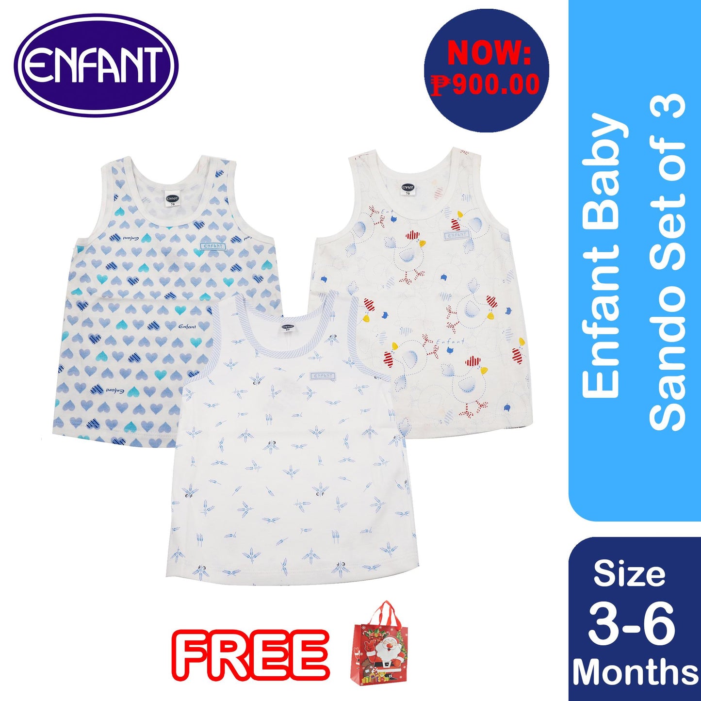 Enfant Baby Boy Clothes Set of 3 (Assorted Design)