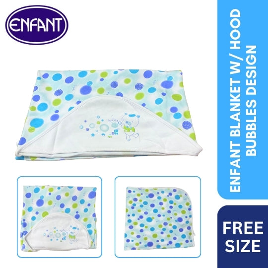 Enfant Blanket w/ hood Bubbles design