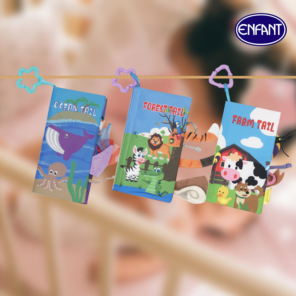 Enfant Soft Baby Cloth Books Ocean Tail/Forest Tail/ Farm Tail