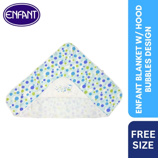 Enfant Blanket w/ hood Bubbles design