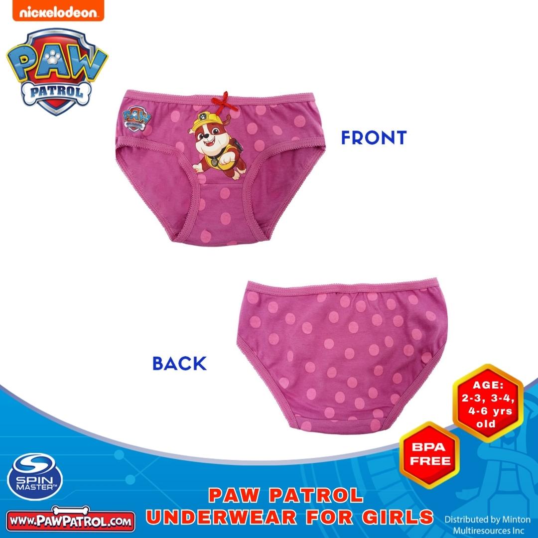 Paw Patrol Ggirls underwear Kids Panty Toddler 2-3, 3-4, 4-6 yrs (3 pairs)
