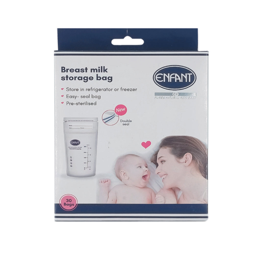 Enfant Breast milk Storage Bag Pouch 250ml / 8 oz Double Seal/ Self Standing 30 bags