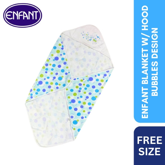 Enfant Blanket w/ hood Bubbles design