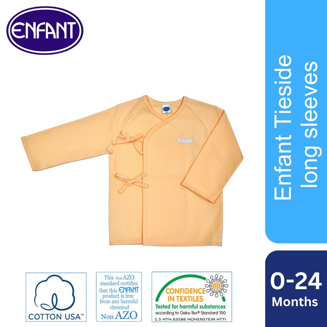 ENFANT Baby Newborn LongSleeves Tieside SHIRT 100% COTTON US