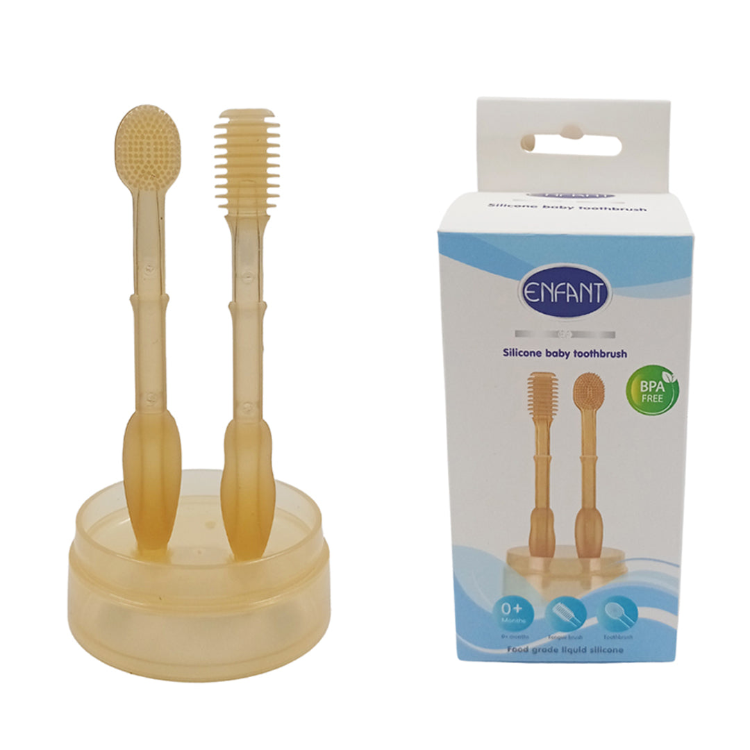 Enfant Silicone baby toothbrush with Case with super soft materials