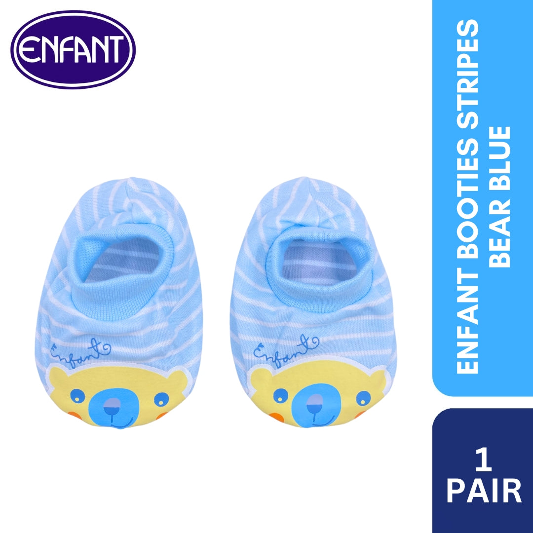 Enfant Booties Stripes Bear Color Pink and Blue