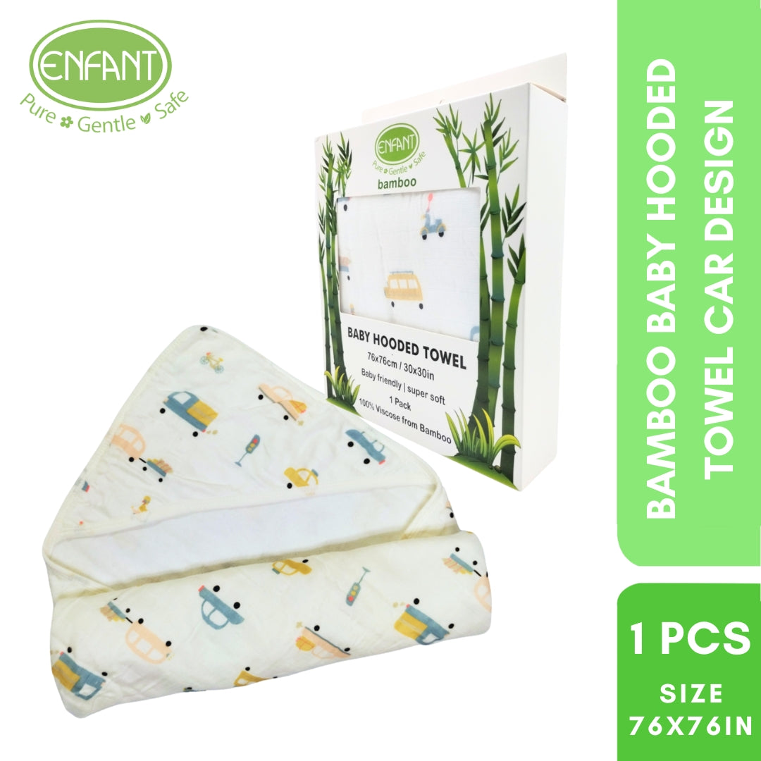 Bamboo Hooded Towel With Designs