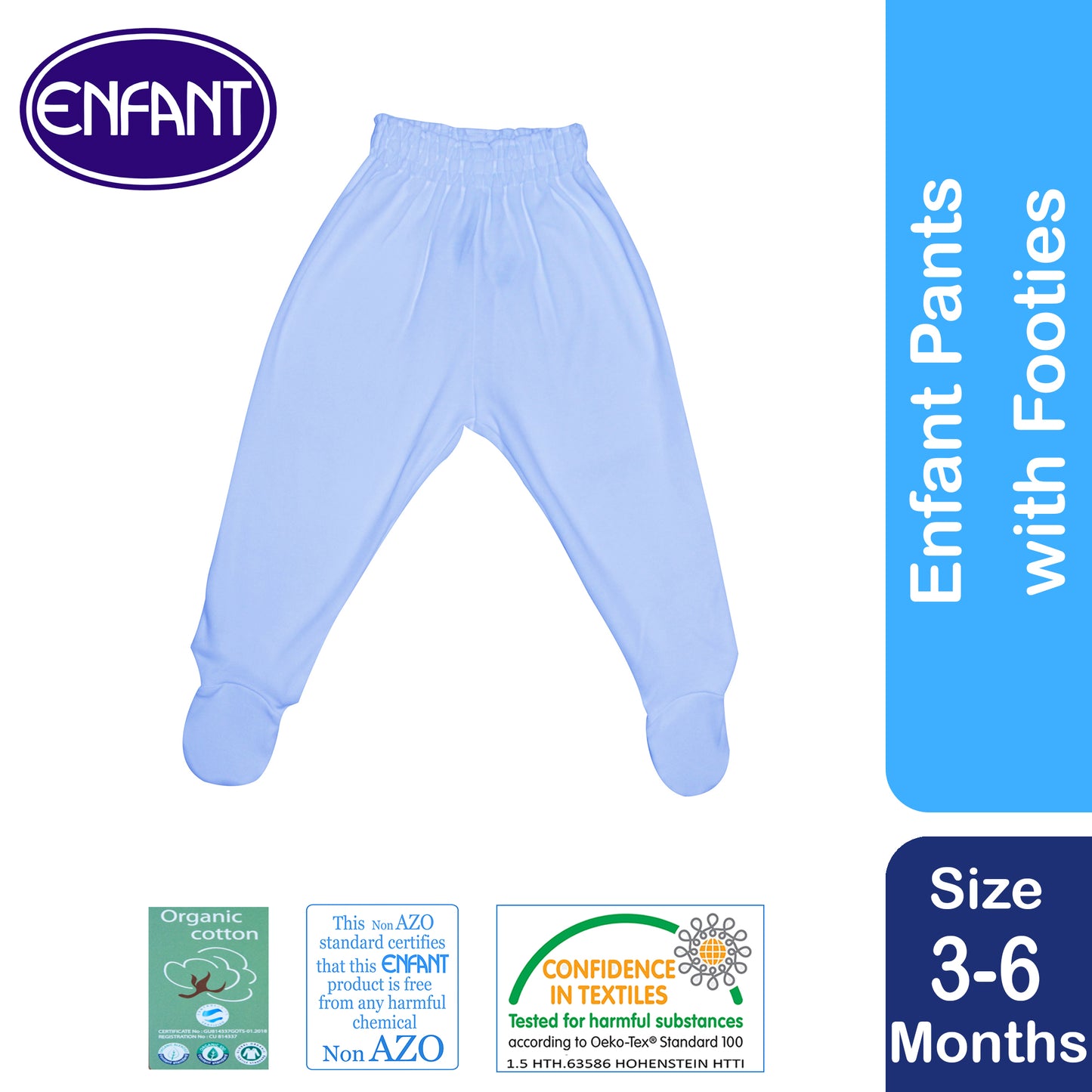 Enfant Newborn Baby Pants with Footies / Booties 0+ MONTHS white