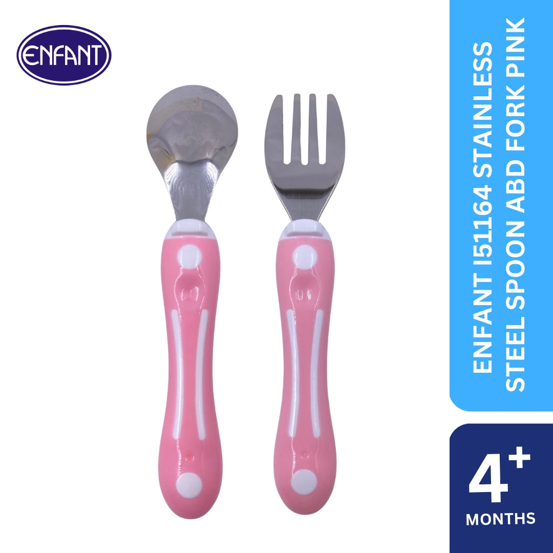 ENFANT BABY STAINLESS SPOON AND FORK SET FOR EASY EATING