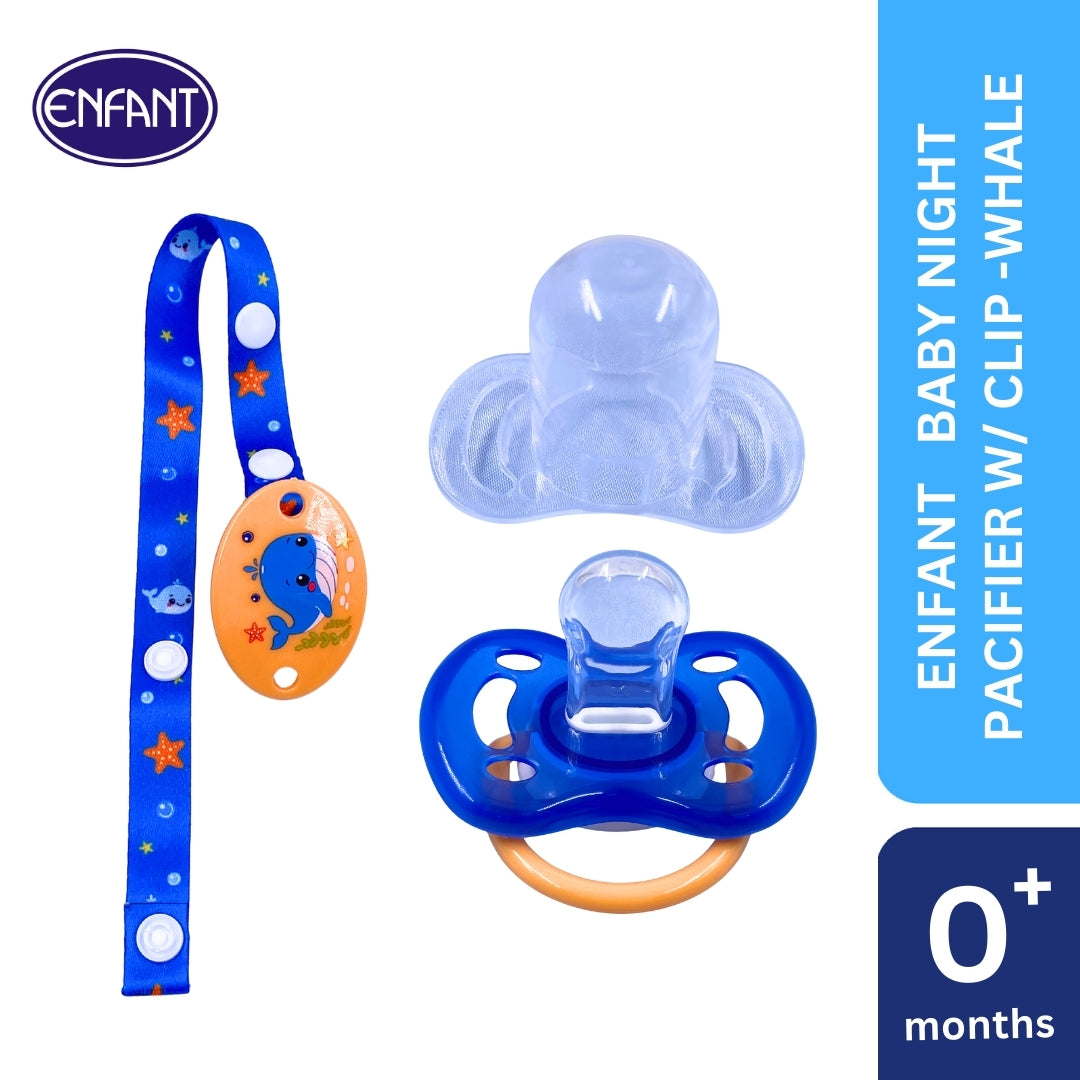 ENFANT BABY PACIFIER GLOW IN THE DARK WITH CLIP ON LANYARD