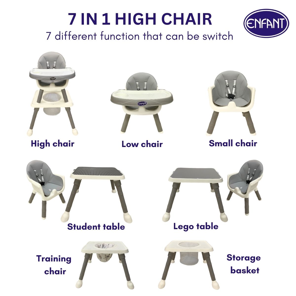 ENFANT hc-32 _ 7 in 1 HIGH CHAIR
