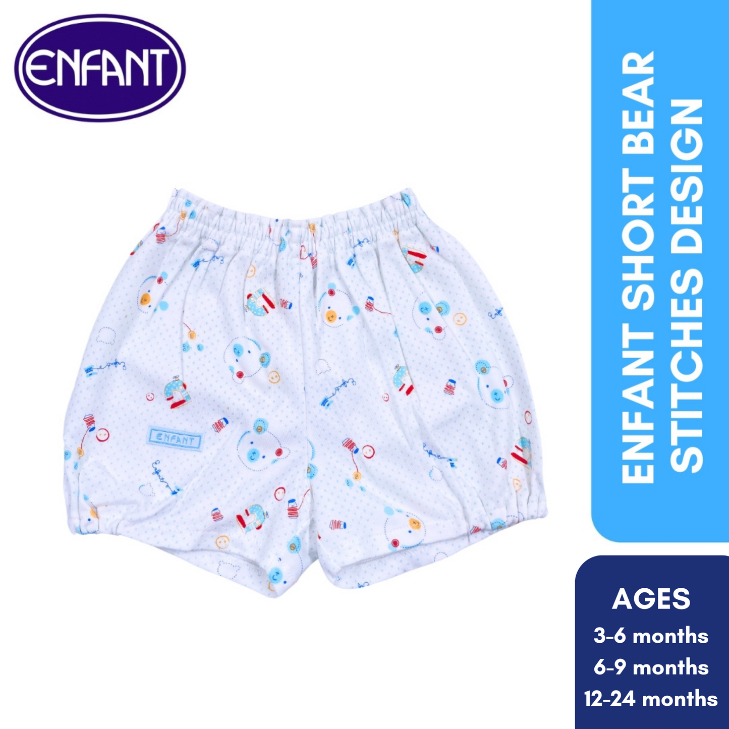 Enfant Short Bear Stitches Design